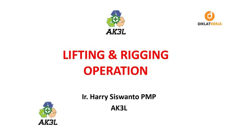 [Part2] Lifting & Rigging Operation