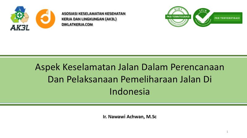 Aspek Keselamatan Jalan Part 6