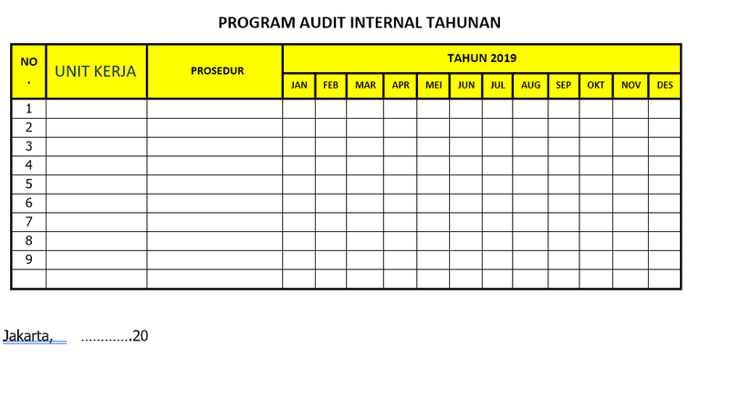 Program Audit Internal Tahunan