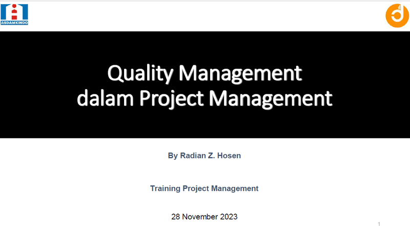 Quality Management dalam Project Management Part1