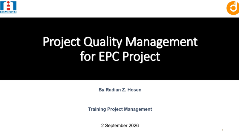 [Part 2] [Part 1] Project Quality Management for EPC Project