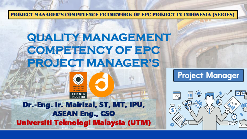 Quality Management Competency of EPC Project Manager's