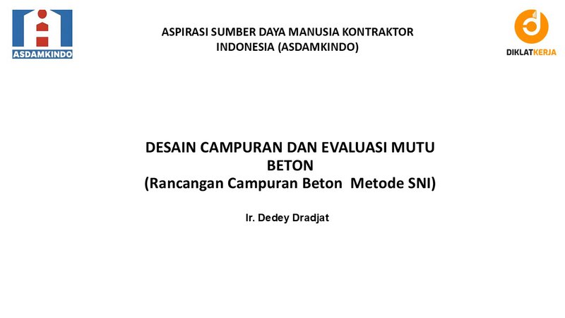 [Part 1] Rancangan Campuran Beton Metode SNI