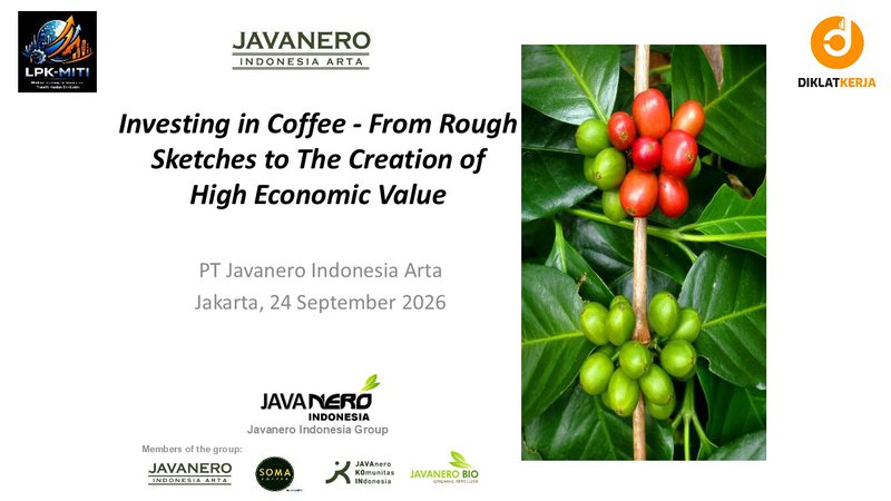 Investing in Coffee - From Rough Sketches to The Creation of High Economic Value