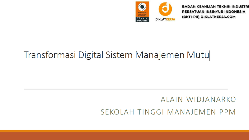 Transformasi Digital Sistem Manajemen Mutu