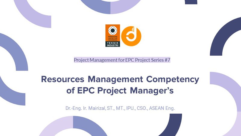 Resources Management Competency of EPC Project Manager's
